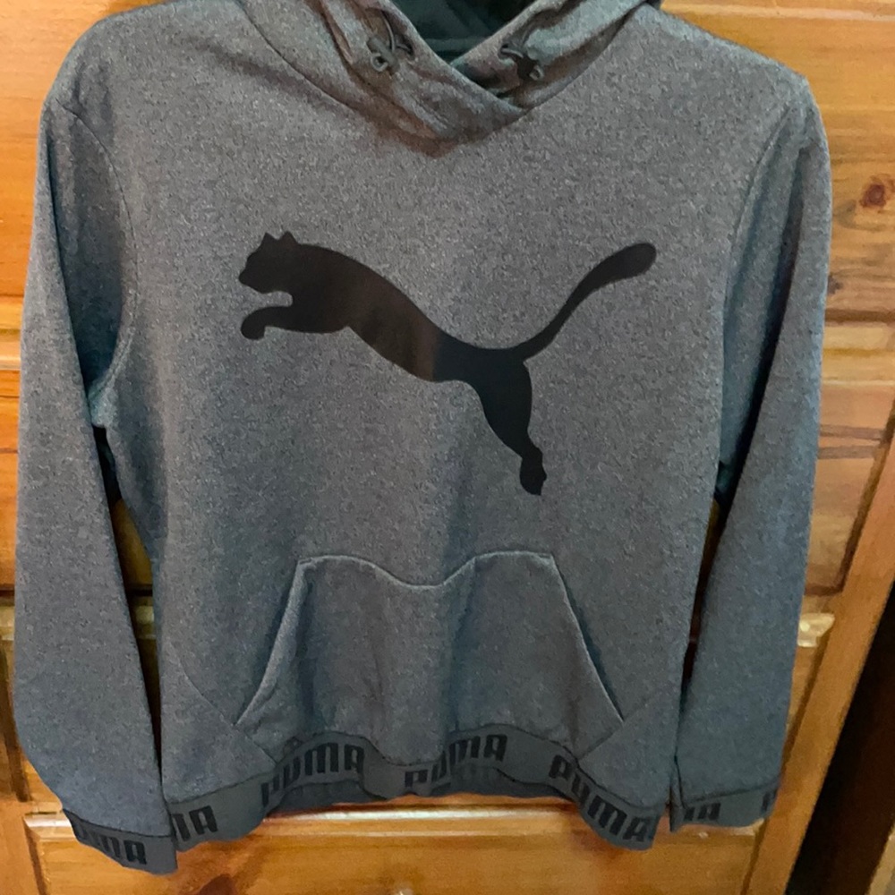 NWT Puma pullover hooded sweatshirt,dark gray, Sz L